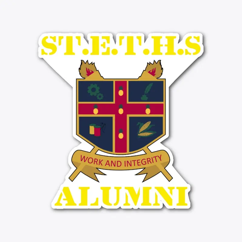 STETHS ALUMNI STICKER YELLOW TXT