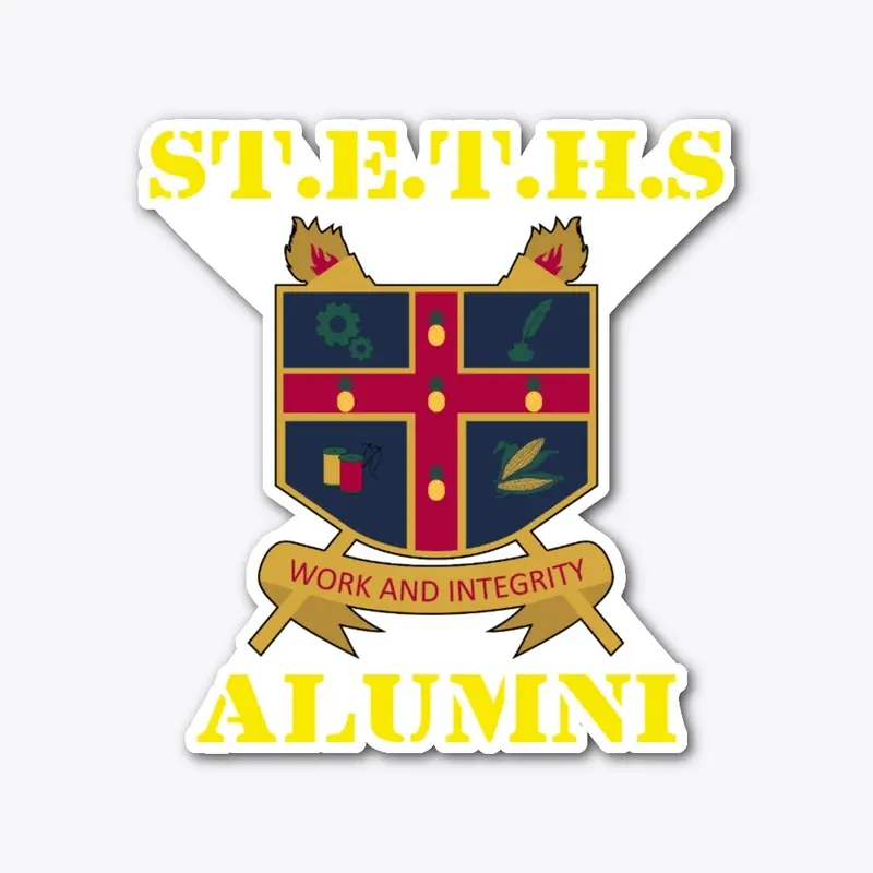 STETHS ALUMNI STICKER YELLOW TXT